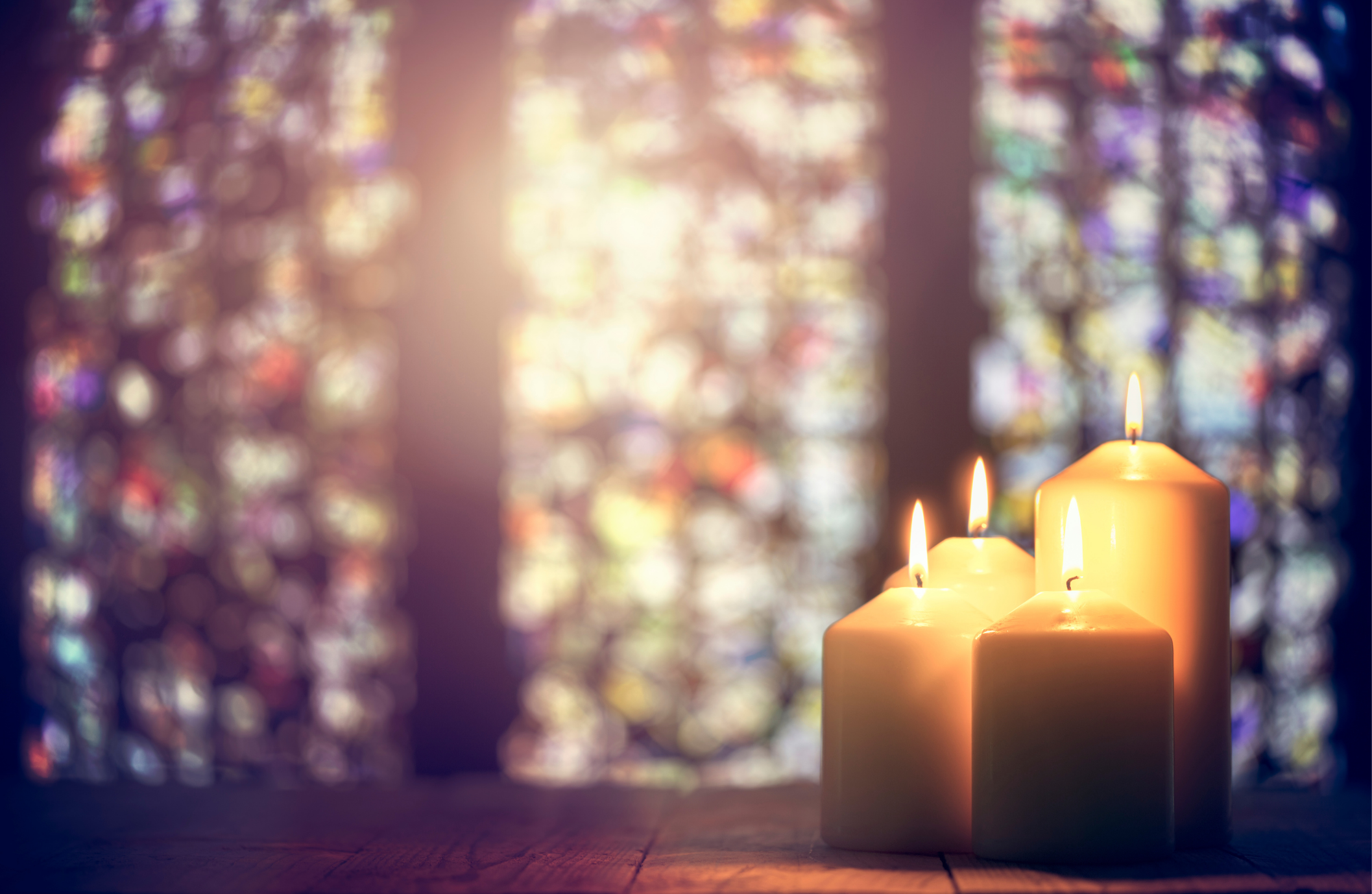 Lit candles